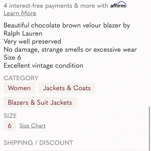 Ralph Lauren Brown Blazer - Picture 7 of 7